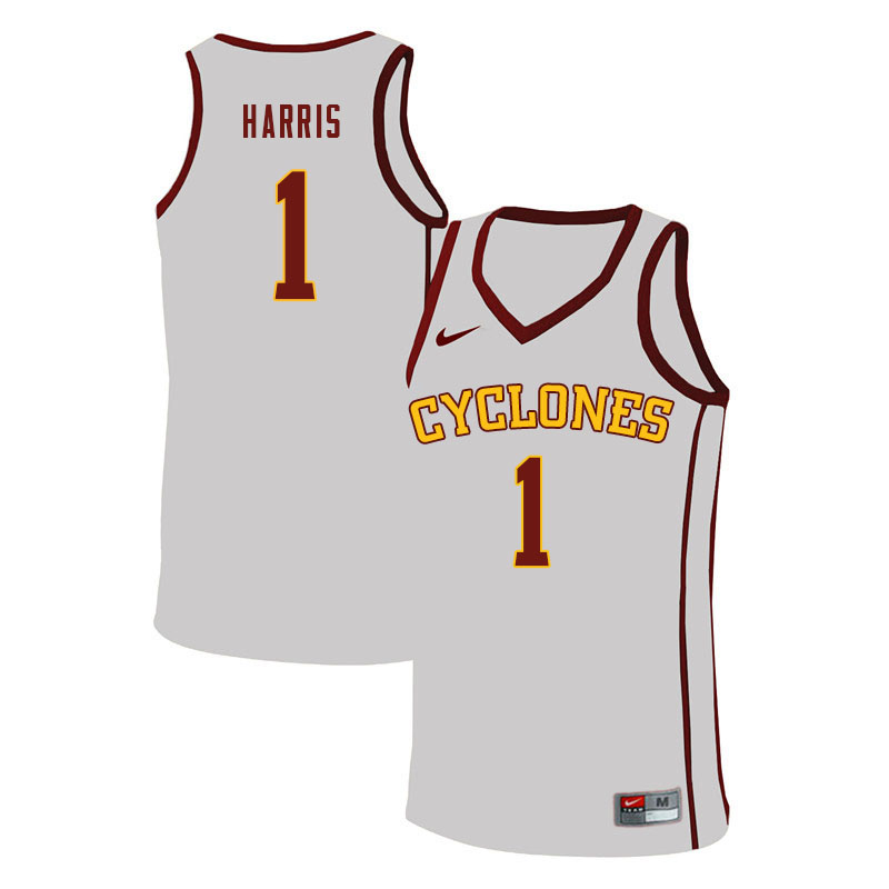Men #1 Tyler Harris Iowa State Cyclones College Basketball Jerseys Sale-White